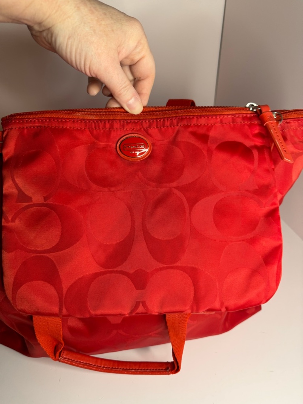 #279 Coach Nylon Getaway Weekender Signature Tote w/ Snap-In Pouch - Picture 12 of 15